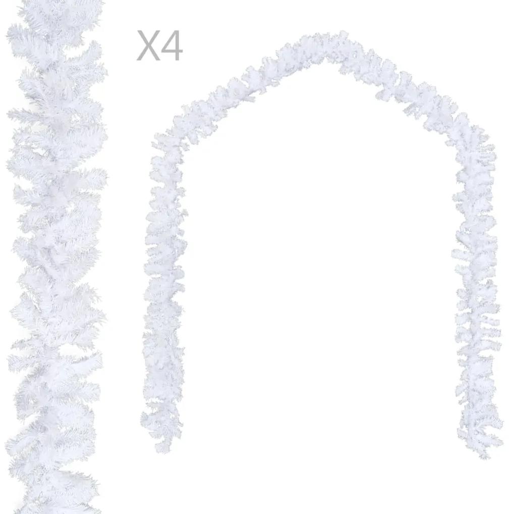 284310 vidaXL Grinalda de natal 4 pcs 270 cm PVC branco