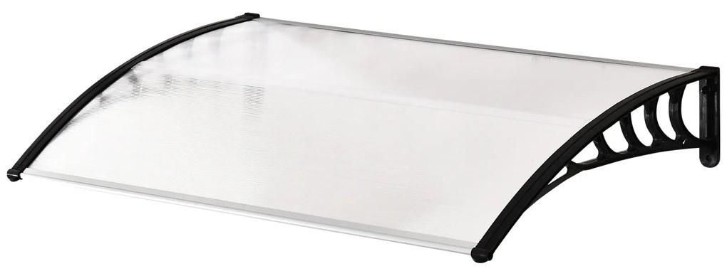 Outsunny Cobertura para portas Janelas Toldo Terraços de policarbonato de 5mm Transparente Proteção contra chuva e sol 90x120x25cm