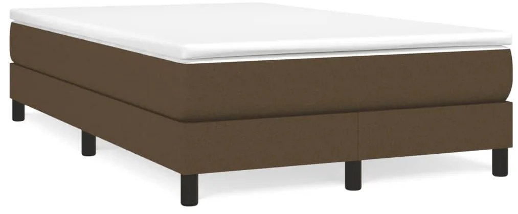 Cama boxspring com colchão 120x190 cm tecido castanho-escuro