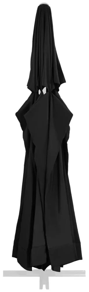 Tecido de substituição p/ guarda-sol exterior 610 cm preto