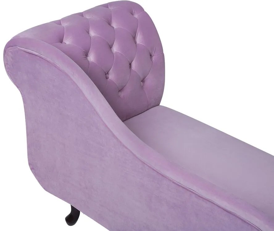 Chaise-longue à direita em veludo violeta NIMES Beliani