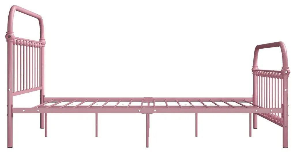 Estrutura de cama 140x200 cm metal rosa