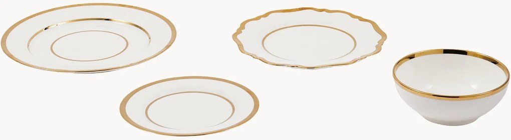 Conjunto de loiça em porcelana Golden, 1 pessoa, conjunto de 4