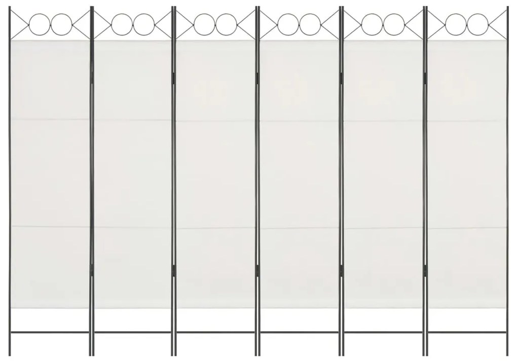 vidaXL Divisória de quarto com 6 painéis 240x180 cm branco