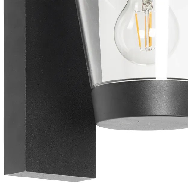 Candeeiro de parede exterior moderno preto IP44 - Joren