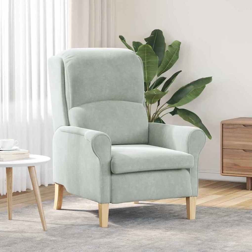 vidaXL Poltrona Cinza Claro Cinzento-claro Standard