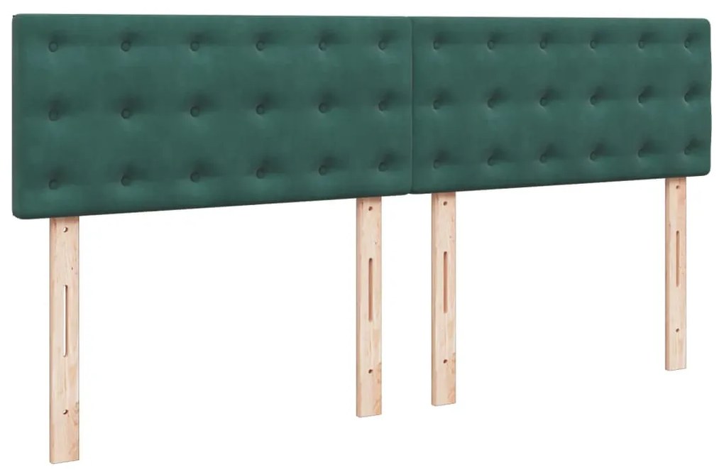 Cama com molas/colchão 180x200 cm veludo verde-escuro