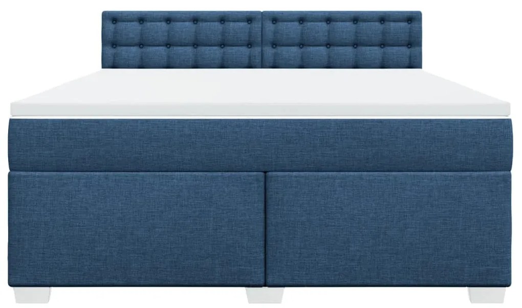 Cama com molas/colchão 180x200 cm tecido azul