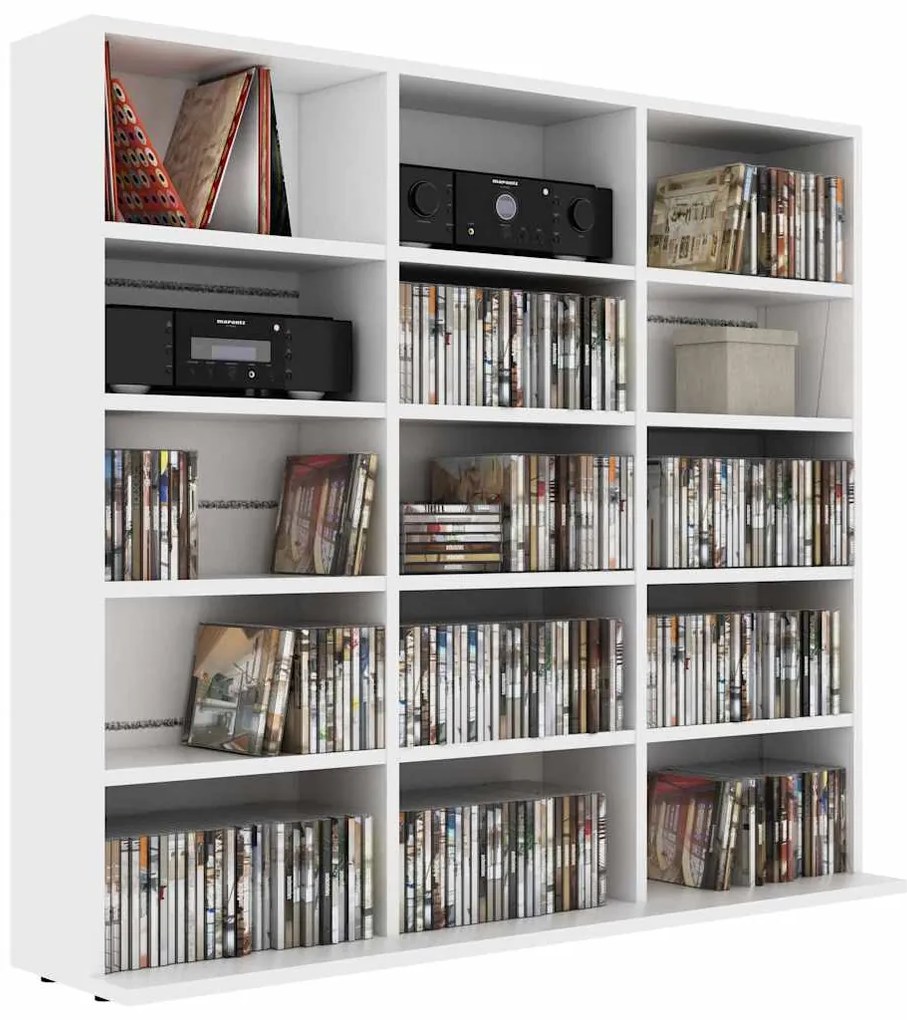 Armário para CD 100x23x89,5 cm derivados de madeira branco