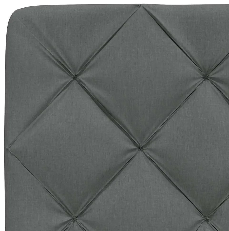 Cama com colchão 140x190 cm tecido cinzento-escuro