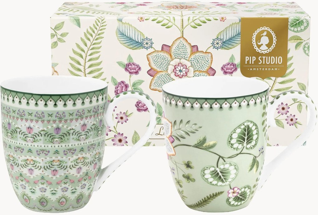 Canecas de café grandes Lily & Lotus, conjunto de 2