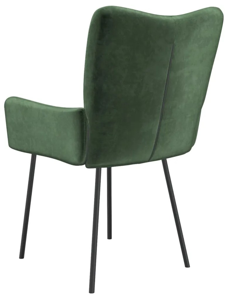 Cadeiras de jantar 2 pcs veludo verde-escuro