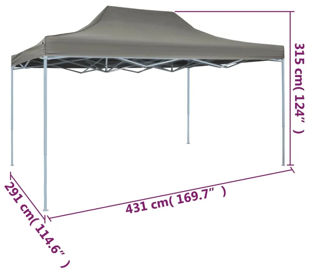 Tenda pop-up dobrável 3x4,5 m antracite