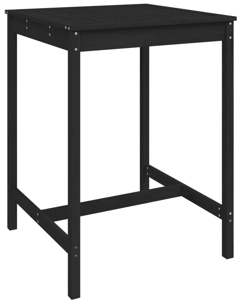 3 pcs conjunto de bar para jardim pinho maciço preto