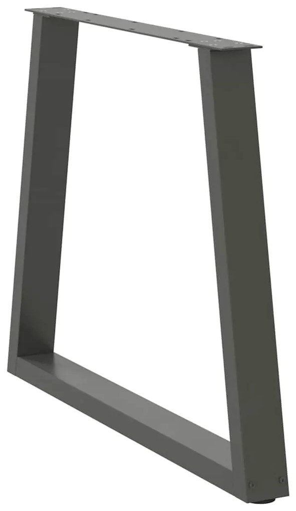 Pés para mesa de jantar em V, 3 peças, antracite, 70x(72-73,3) cm, aço
