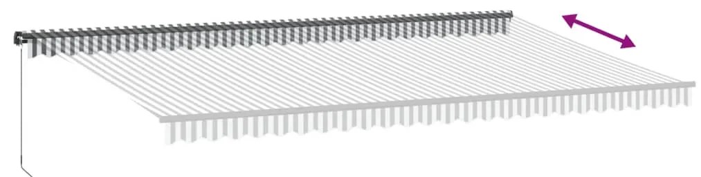 Toldo retrátil manual 600x350 cm antracite e branco