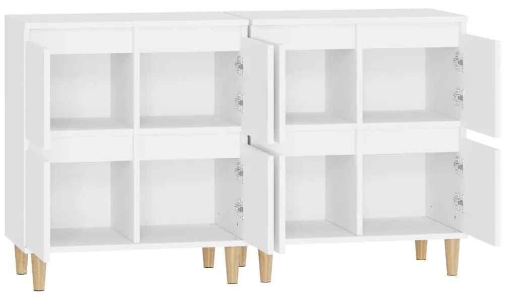 Aparadores 2 pcs 60x35x70 cm derivados de madeira branco