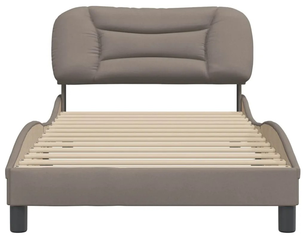 Estrutura cama sem colchão 100x200 cm tecido cinza-acastanhado