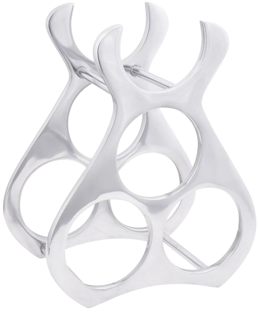 Suporte para Vinho vidaXL Prateado 23x14x28 cm Alumínio