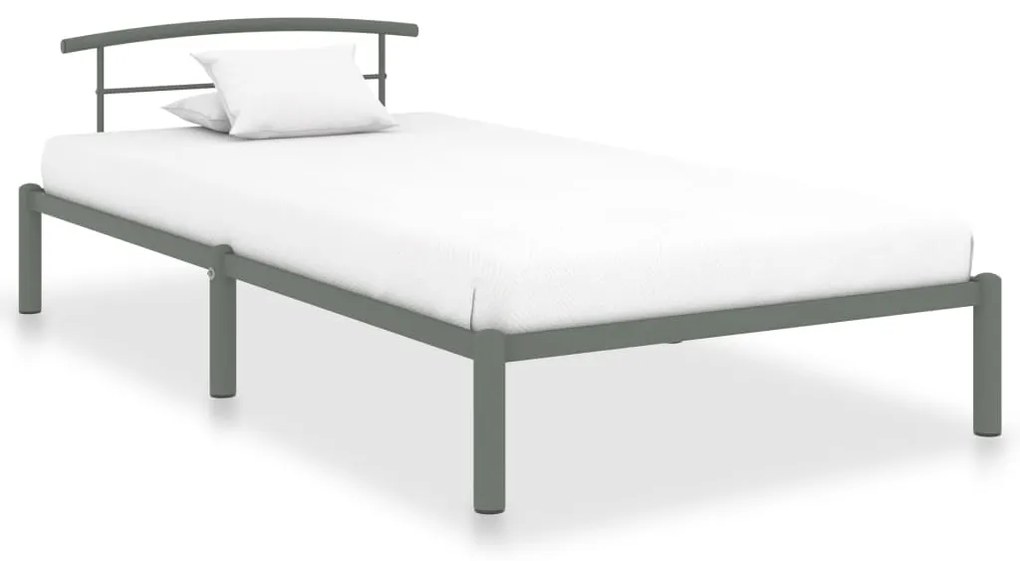 Estrutura de cama 90x200 cm metal cinzento