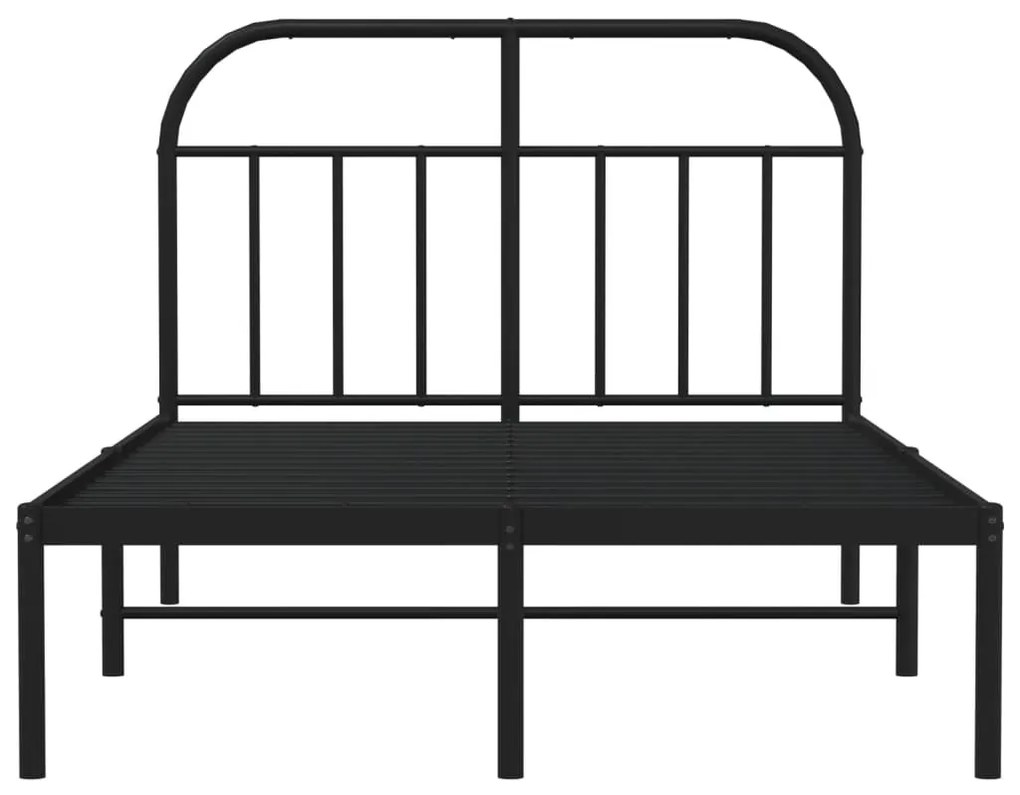 Estrutura de cama com cabeceira 120x190 cm metal preto