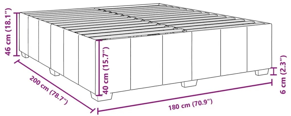Estrutura de cama sem colchão 180x200 cm tecido cinzento-escuro