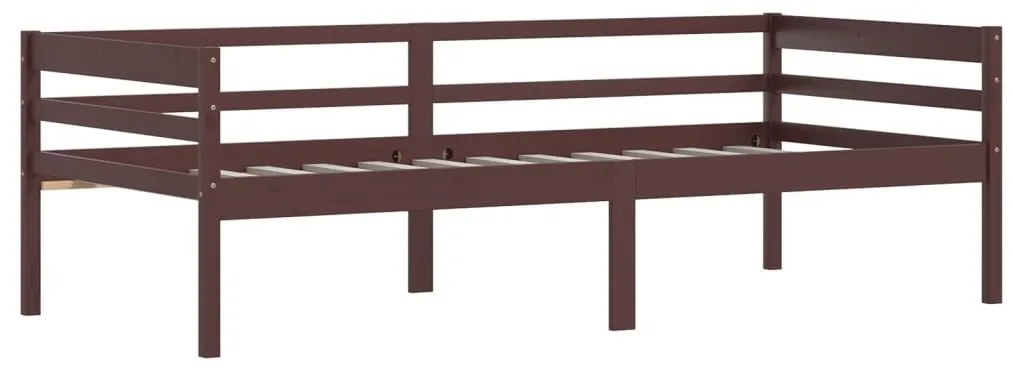 Estrutura de cama 90x200 cm pinho maciço castanho-escuro