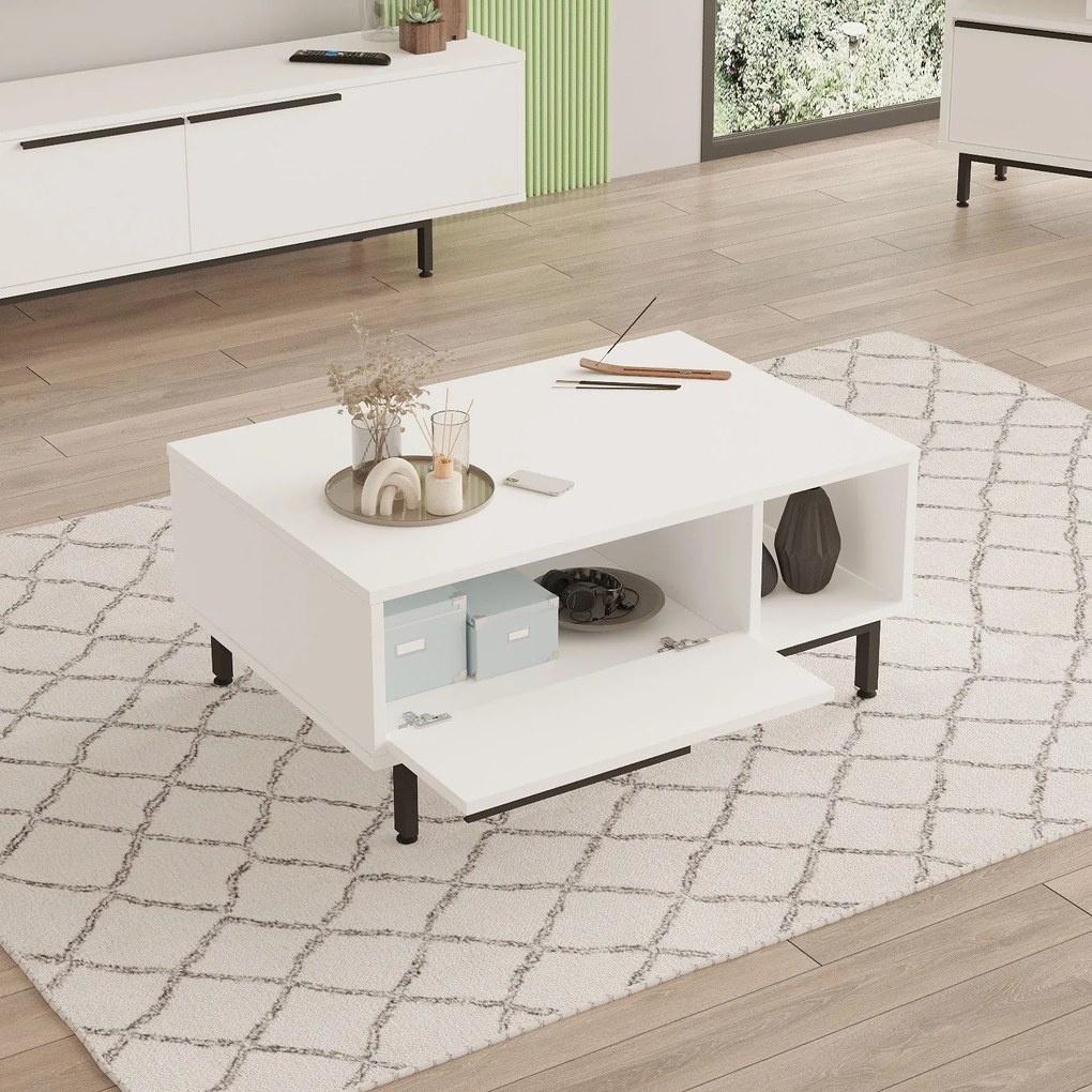 Mesa de Centro ON2 – Branco – 90 cm x 37,6 cm x 60 cm