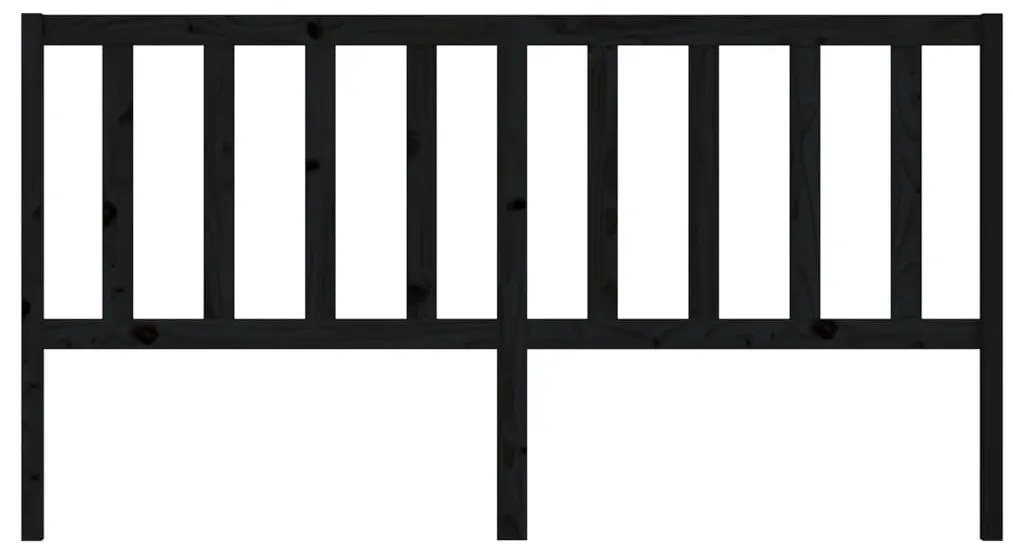 Cabeceira de cama 186x4x100 cm pinho maciço preto