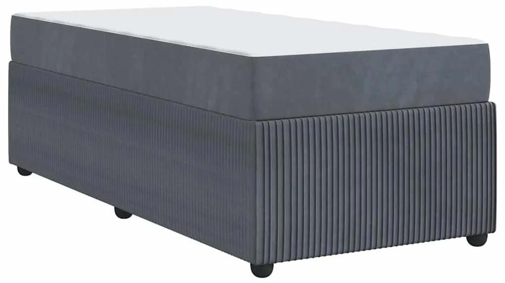 Estrutura de cama com colchão Cinzento escuro 90 x 190 cm
