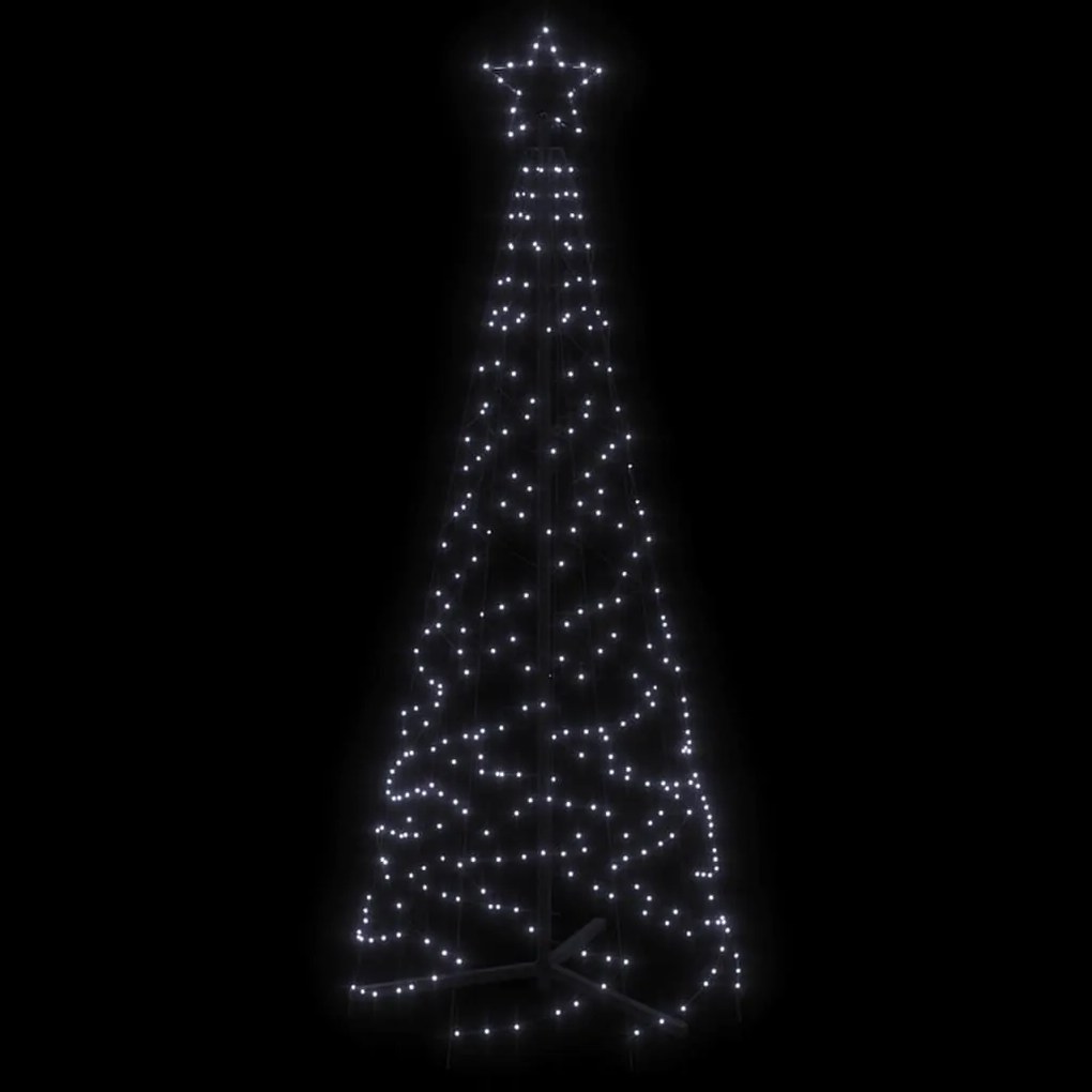 Árvore de Natal em cone 200 luzes LED 70x180 cm branco frio