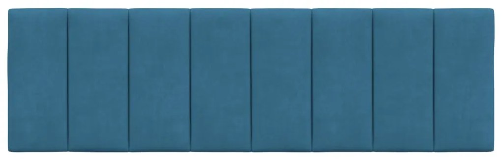 Almofadão de cabeceira 160 cm veludo azul