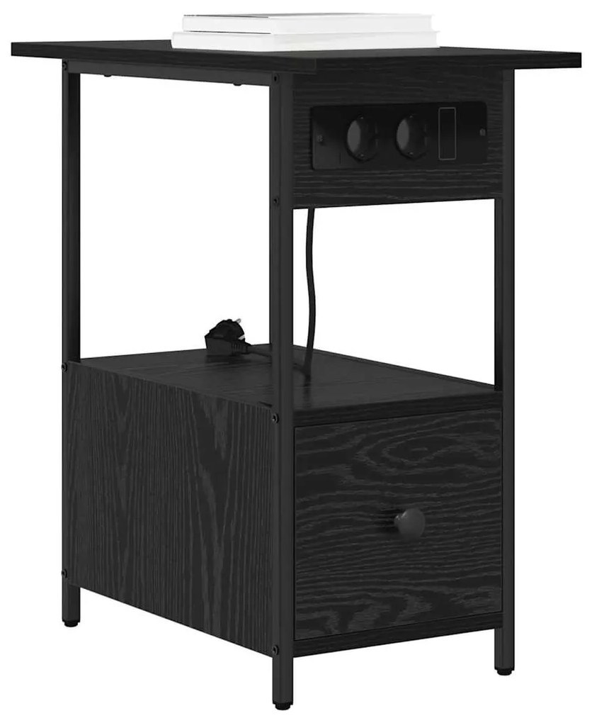 Armário de Cabeceira com gaveta Carvalho preto 60 x 30 x 61 cm