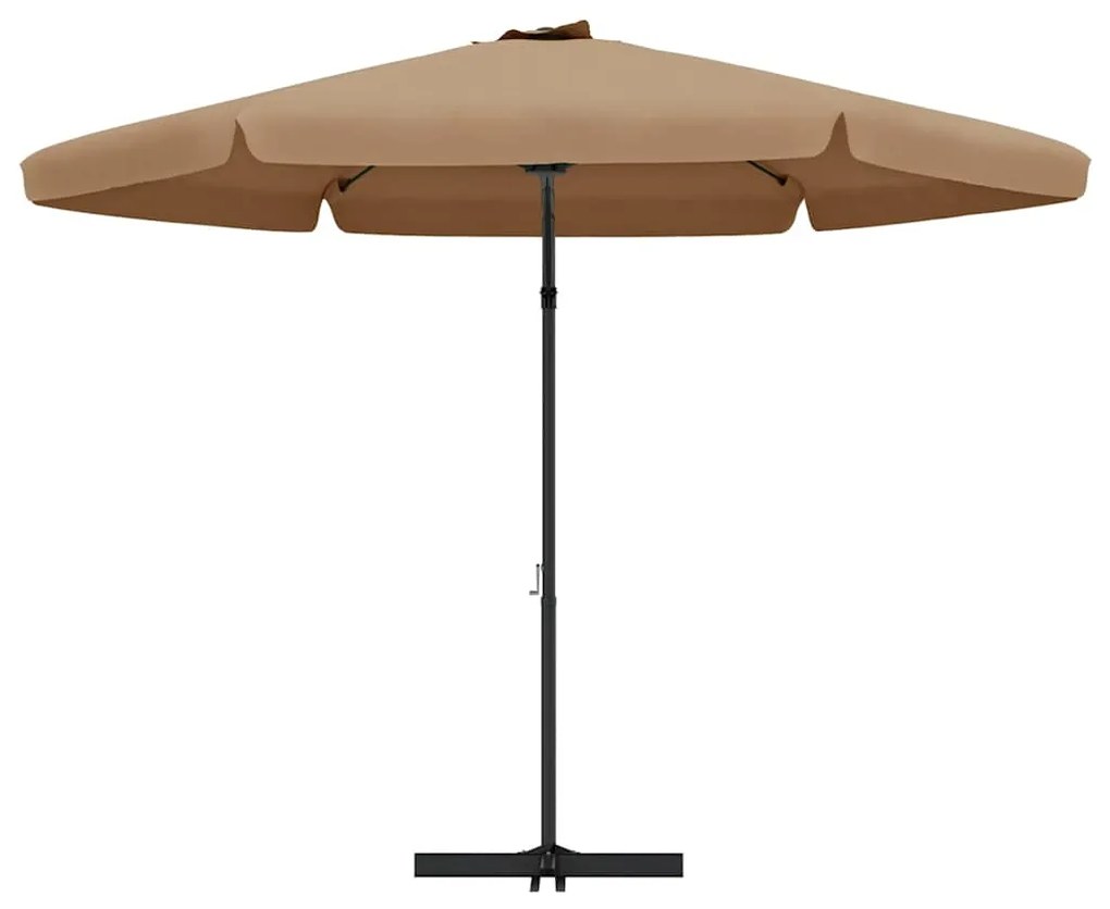 Guarda-sol de jardim c/ poste de aço 300cm cinzento-acastanhado