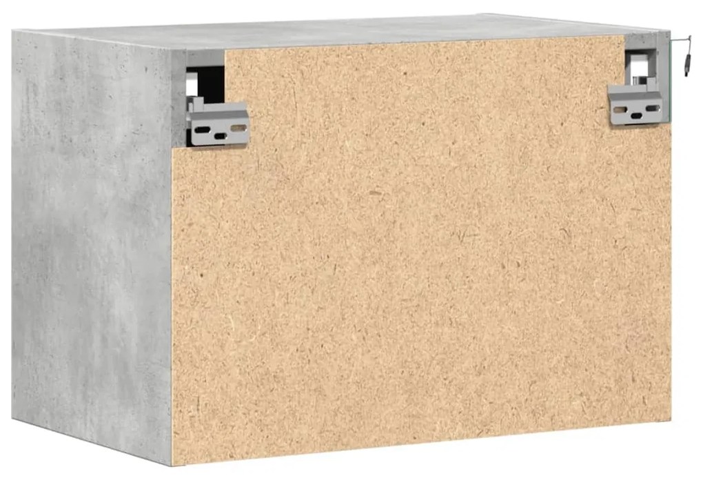 Mesa de cabeceira de parede com luzes LED cinzento cimento