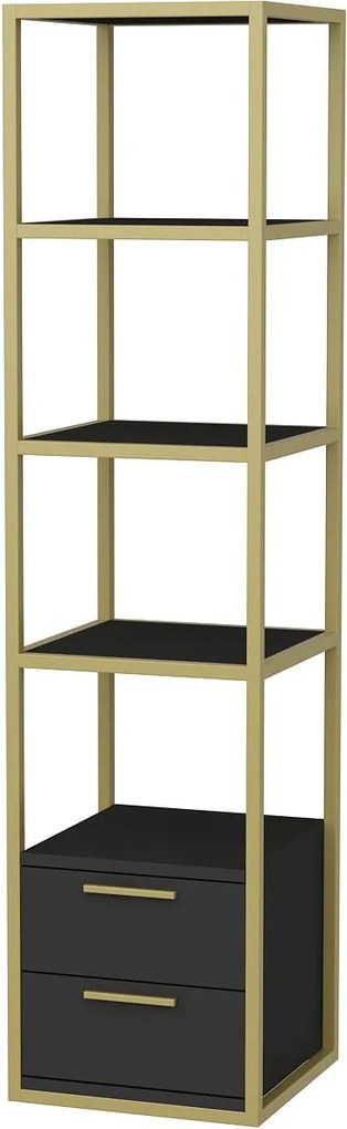 Estante Robbins – Dourado e Antracite – 39x39x160 cm
