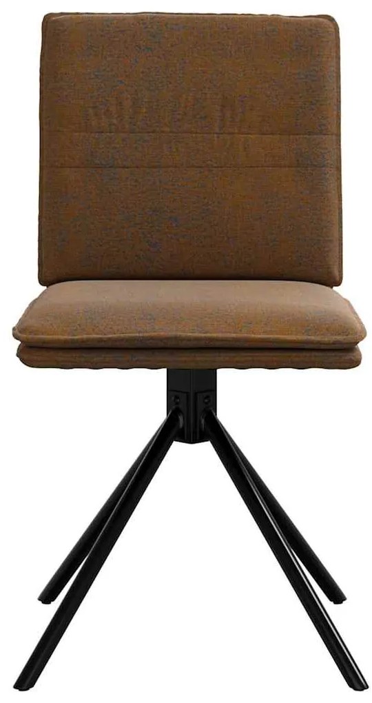 Cadeira de jantar Brown Faux Suede Leather