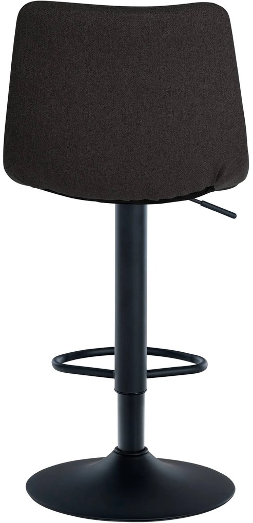 Banco de bar Jerry em tecido com estrutura preta 87-108,5 x 43 x 46,5 cm Preto