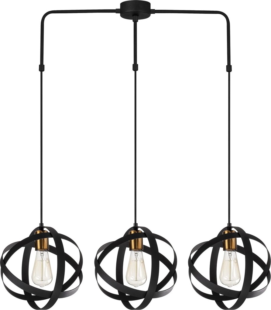 Candeeiro de Teto Gezegen – Preto – 89 x 25 cm