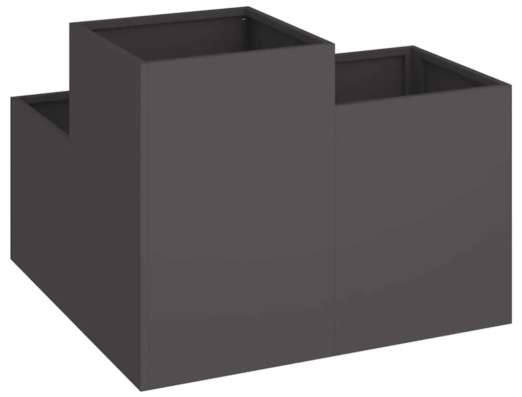 Plantadeira vidaXL 100x100x60 cm Aço Preto