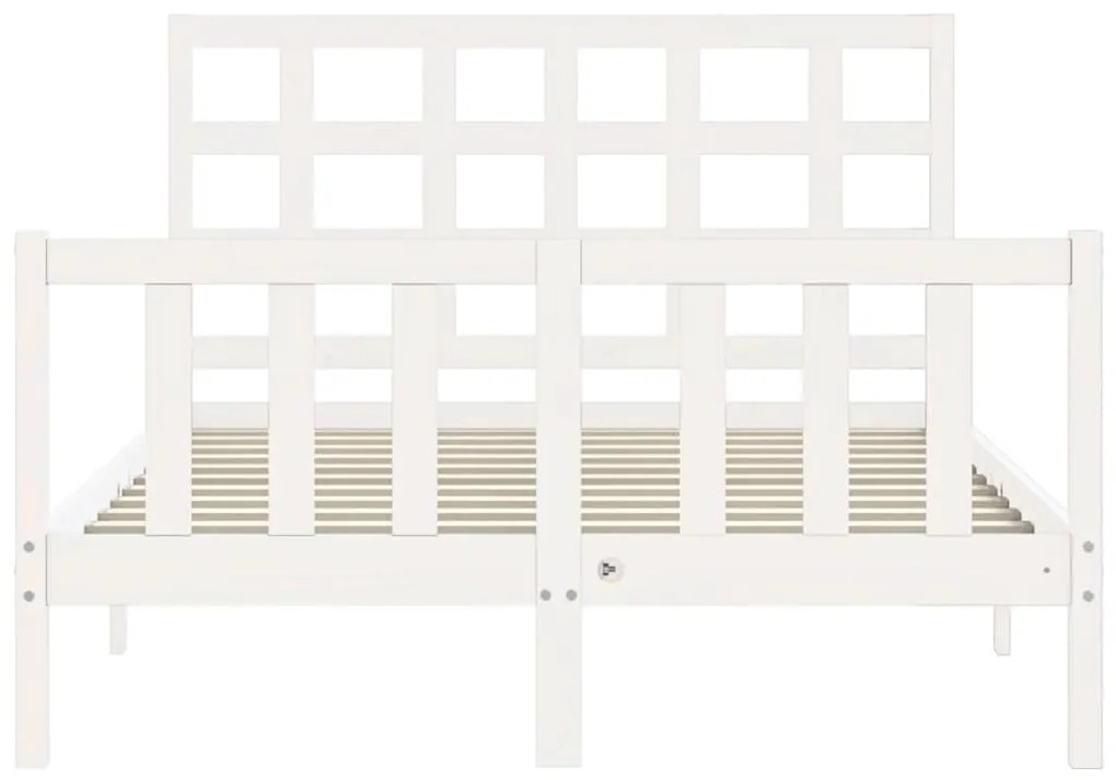 Cama sem colchão 140x200 cm madeira de pinho maciça branco