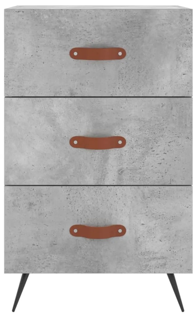Mesa de cabeceira 40x40x66 cm derivados madeira cinza cimento