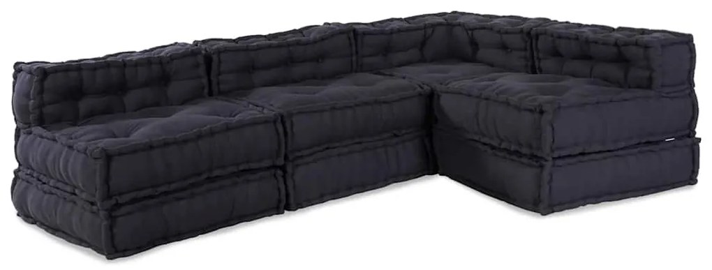 vidaXL Sofá Modular Manual 4 pcs Antracite 70 x 70 x 56 cm tecido