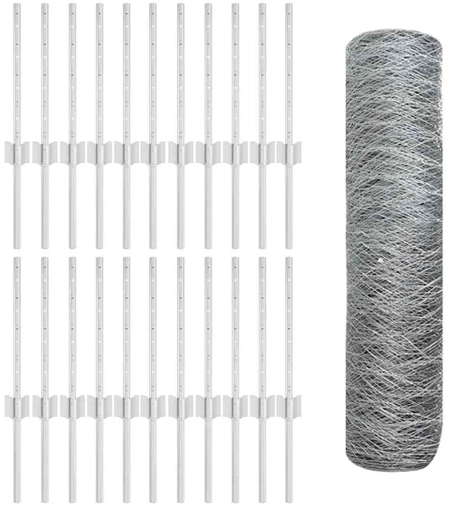 Postes de Cerca vidaXL 11 pcs U-Channel 40 cm Aço Galvanizado