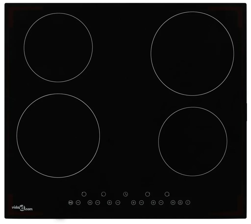 Placa de cerâmica com 4 discos controlo tátil 6000 W