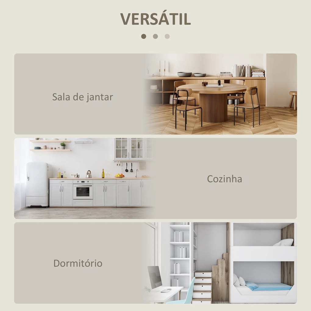 Mesa de Sala de Jantar Dobrável com 2 Laterais (CADEIRAS NÃO INCLUIDAS) Mesa Auxiliar de Madeira para Cozinha Sala de Estar 104x76x73,7 cm Madeira