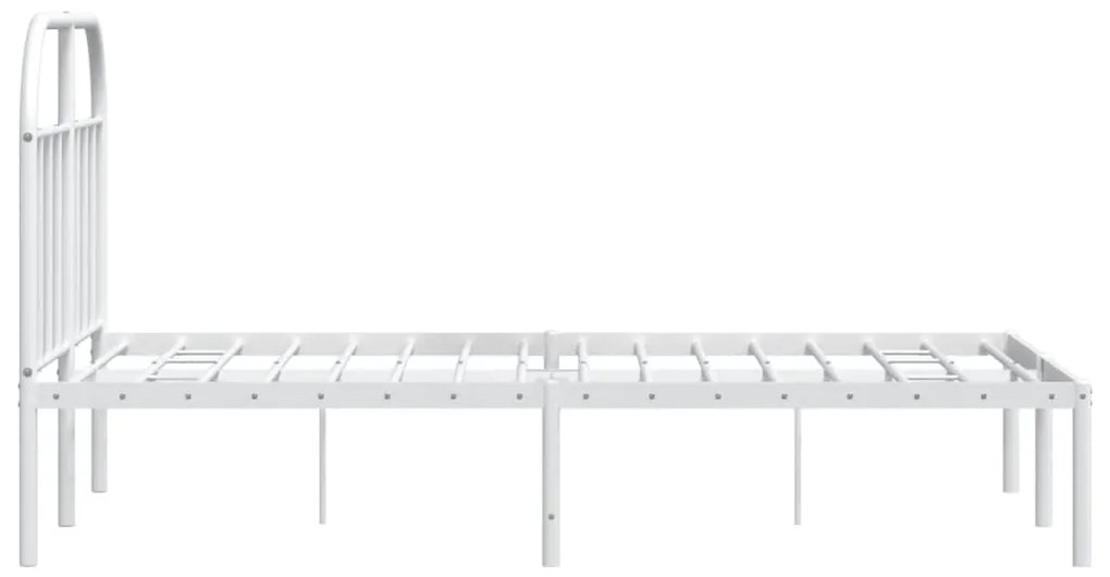 Estrutura de cama com cabeceira 135x190 cm metal branco