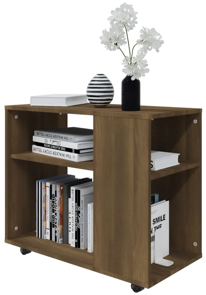 Mesa de apoio 70x35x55cm derivados de madeira carvalho castanho