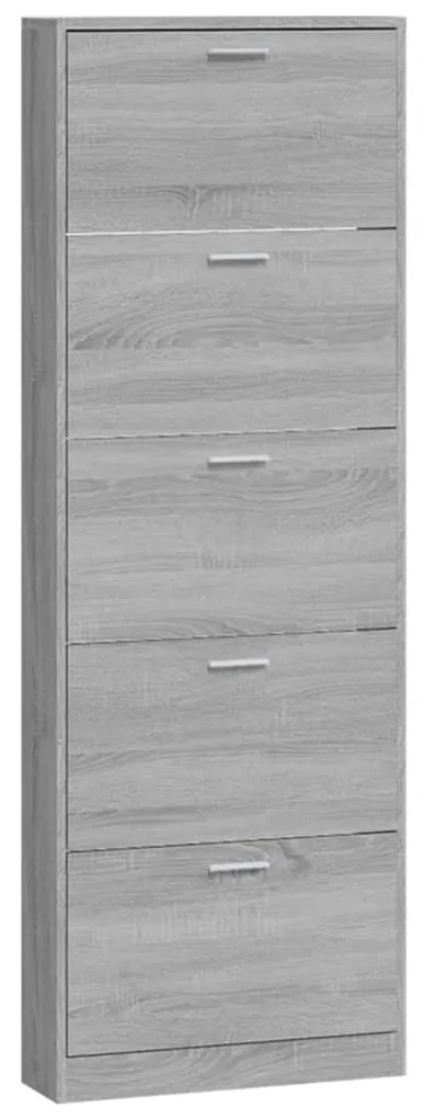 Sapateira 59x17x169 cm derivados de madeira sonoma cinza