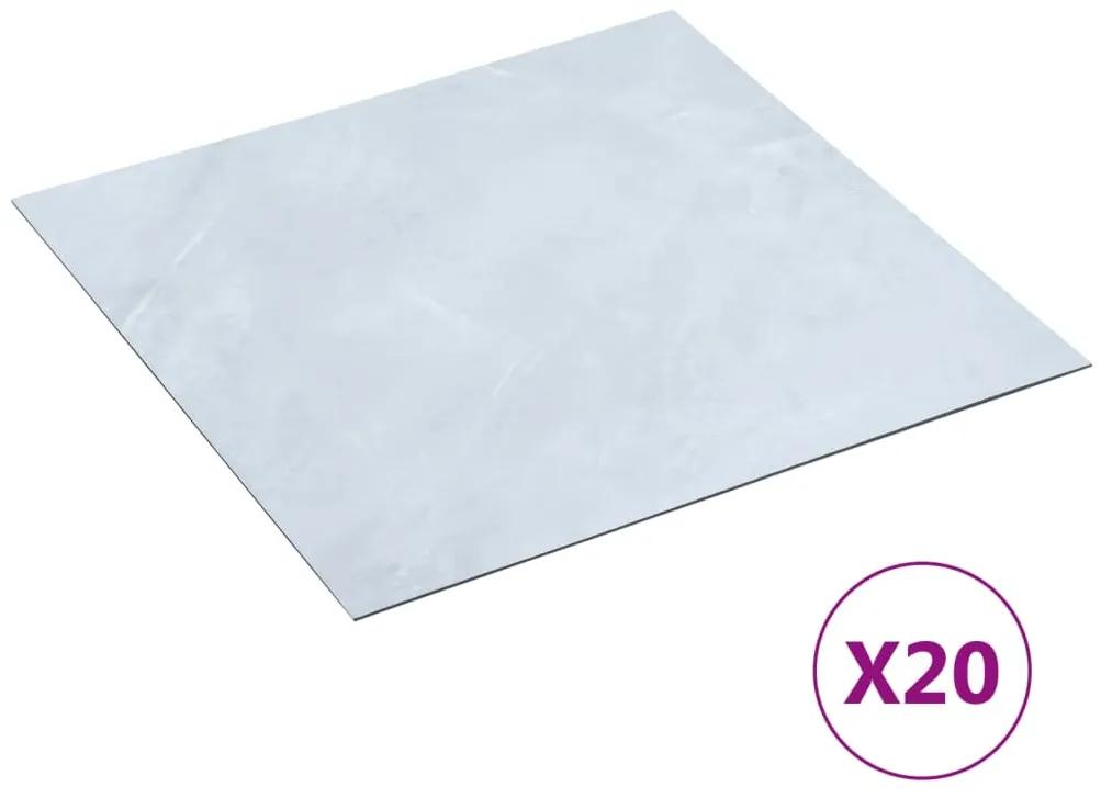 330159 vidaXL Tábuas de soalho autoadesivas 20 pcs 1,86 m² PVC mármore branco